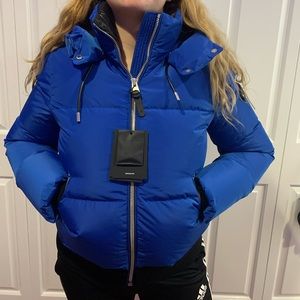 NWT Mackage Down Bomber Jacket Royal size Medium